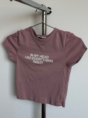 "In My Head I Do Everything Right" Dusty Pink Babytee